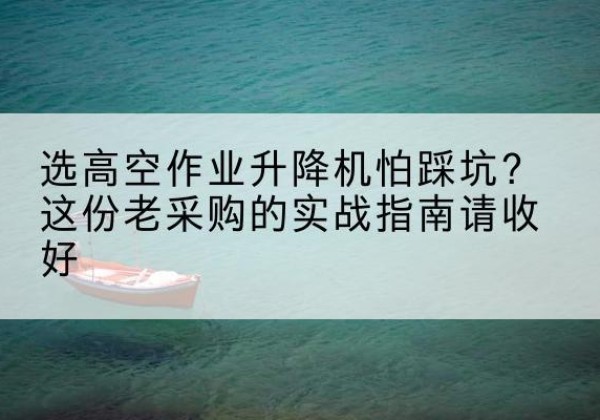 尚义高空作业升降机厂家推荐-选高空作业升降机怕踩坑？这份老采购的实战指南请收好